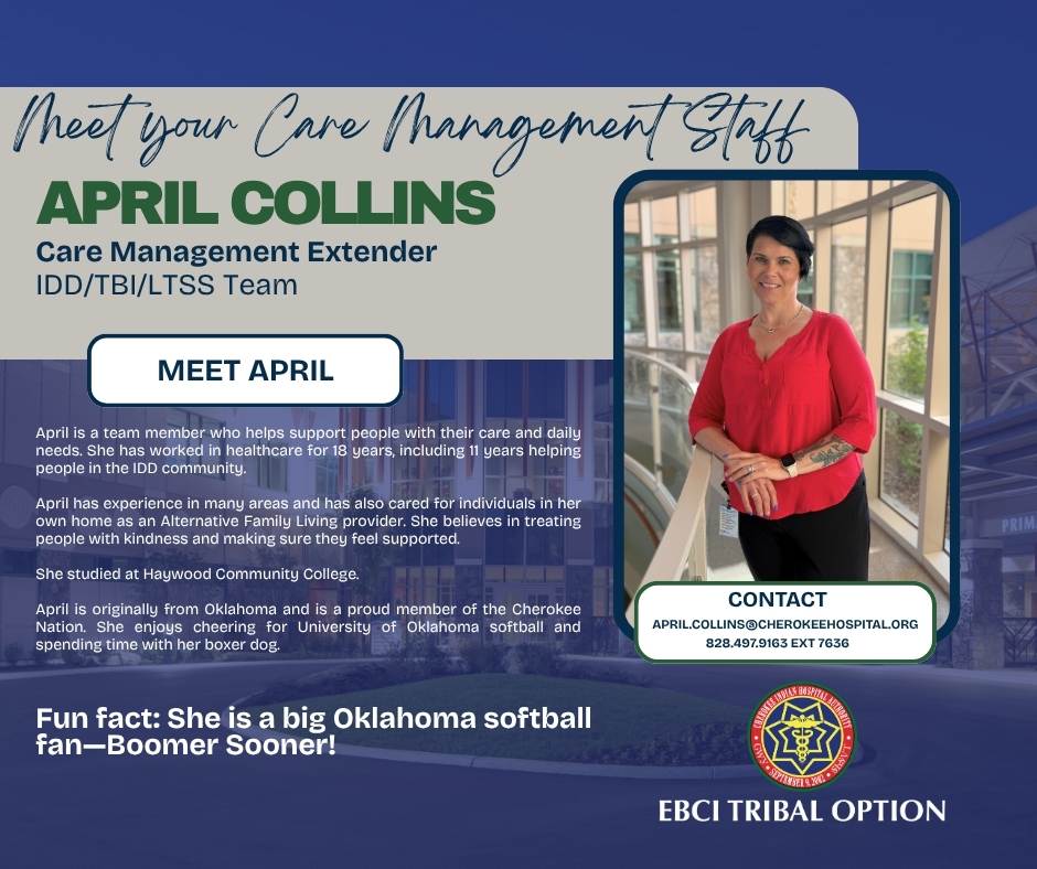 April Collins care management staff graphic