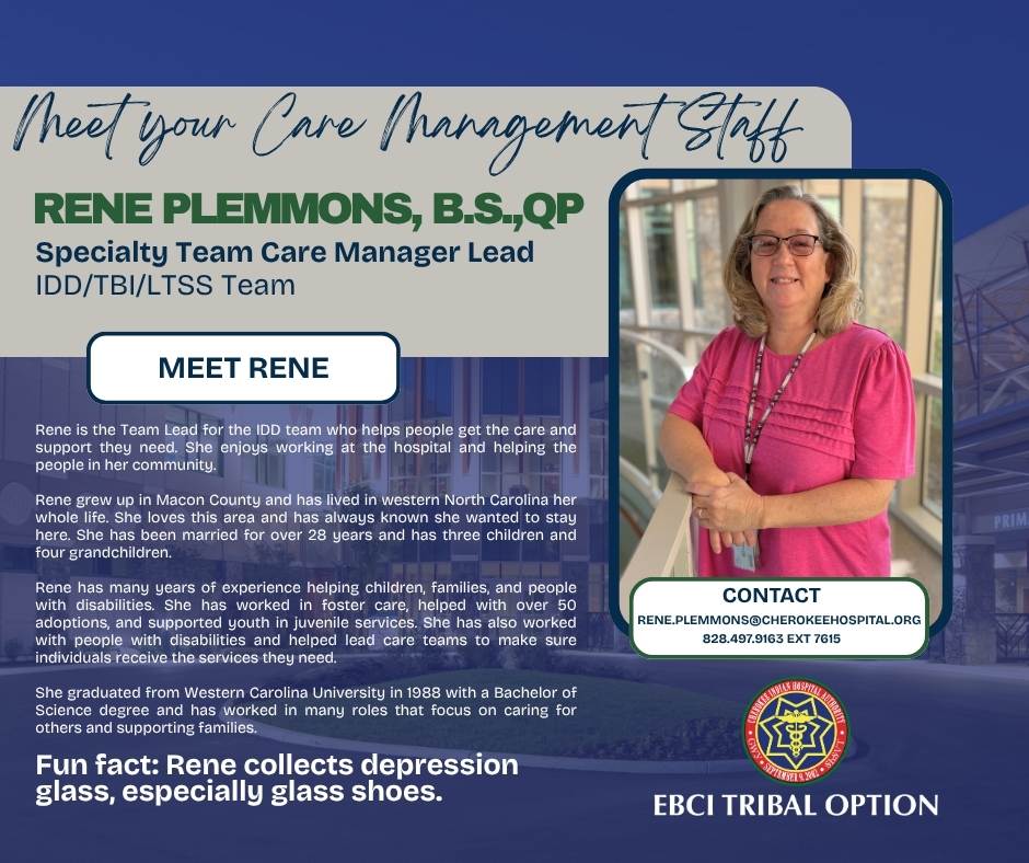 Rene Plemmons care management staff graphic